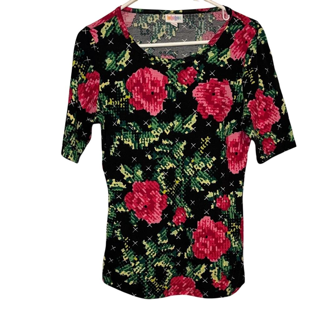 LulaRoe Women’s Floral Black and Pink Women's Top Size Medium